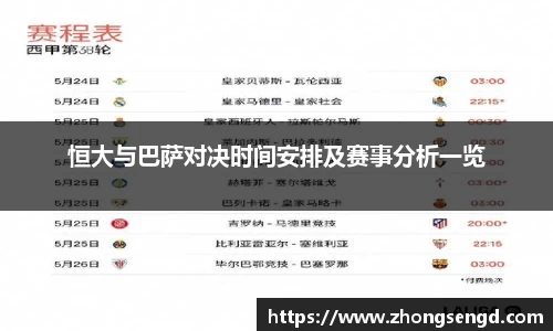 恒大与巴萨对决时间安排及赛事分析一览